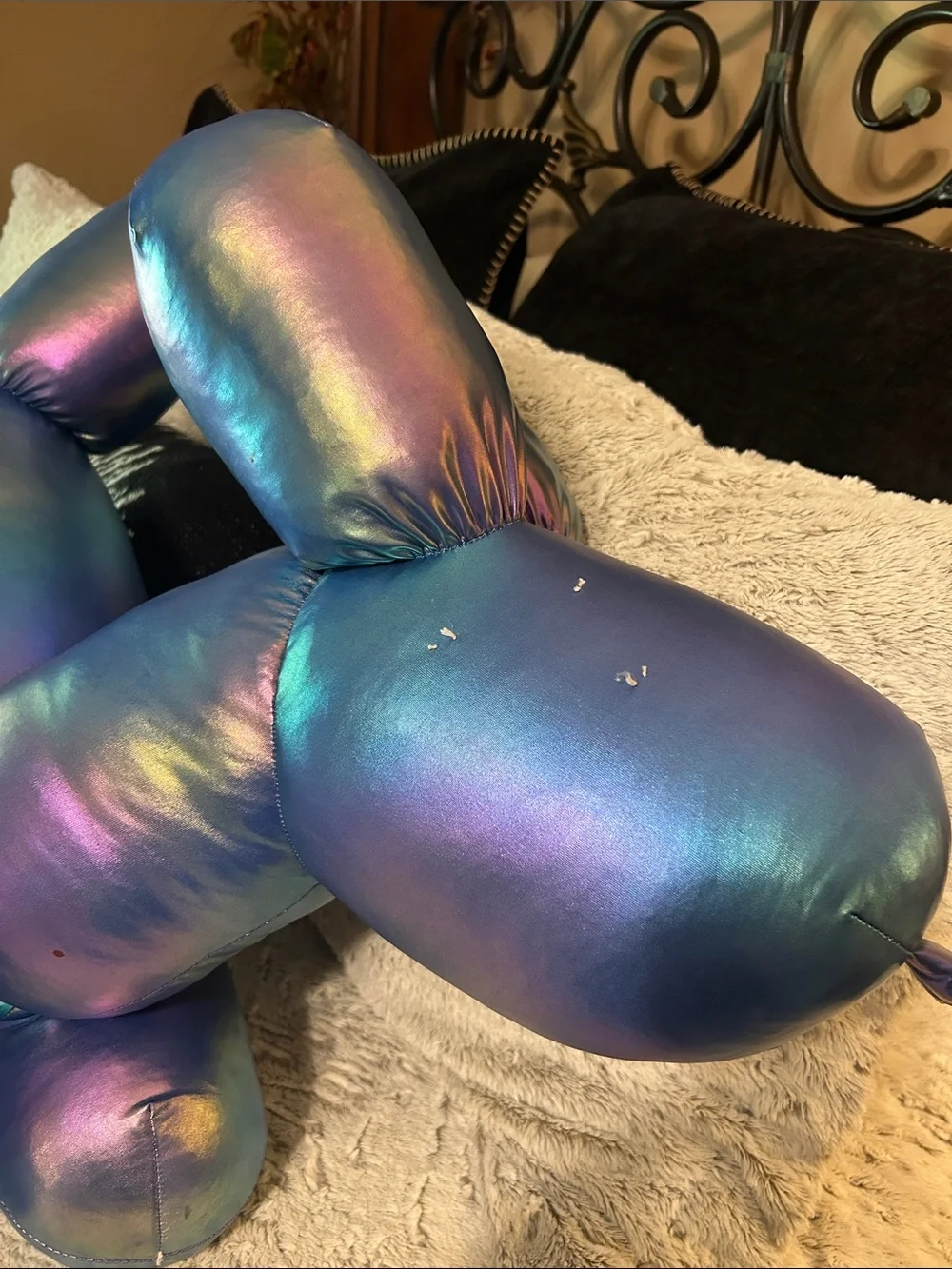 Iridescent Purple Balloon Dog Plush - Home Party Decor
